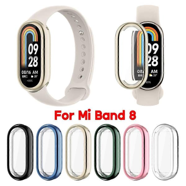 Til Mi-Band 8 Anti-ridse Bumper-Hus Vandtæt Beskyttelse Vaskbar Blød Ærme_tfrf