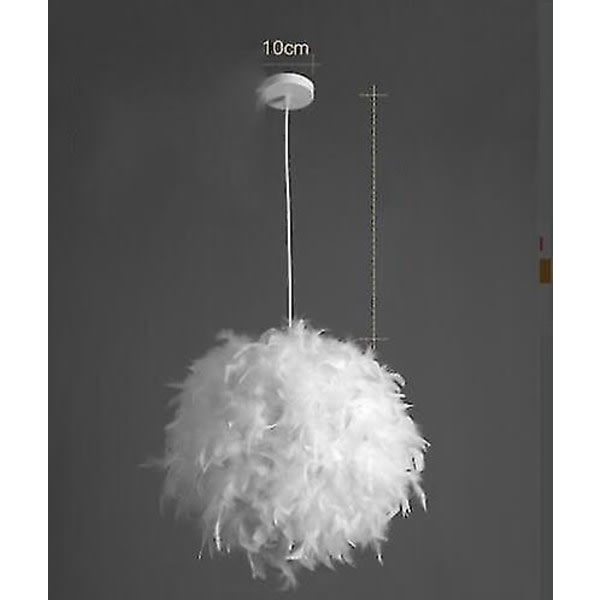Pendellampa vit fjäder taklampsskjerm Icke-elektrisk lampa
