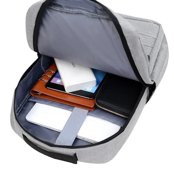 Portable Leisure Shoulder Bag, Notebook, USB Charging, Book Gift, Student Riding, 15-inch LOGO Activity Computer Bag Grey grey