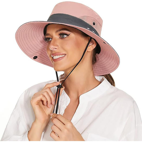 Solhat mr dam UV-beskyttelse 1 sommerhue fiskehat fiskehat boonie fiskehat pink