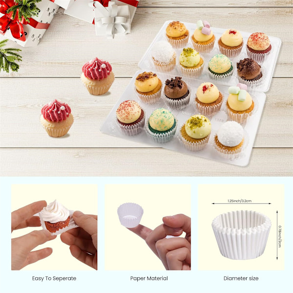 1000 st Matkvalitets Mini Muffinsformar för Bakning & Fester