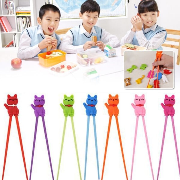 Koulutus Syömäpuikot Lapset Auttaja Bestick Satunnainen väri Random Color