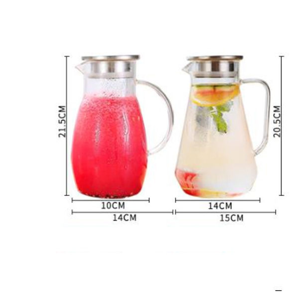 Glaskande med låg og tud, vandkande 1600ml