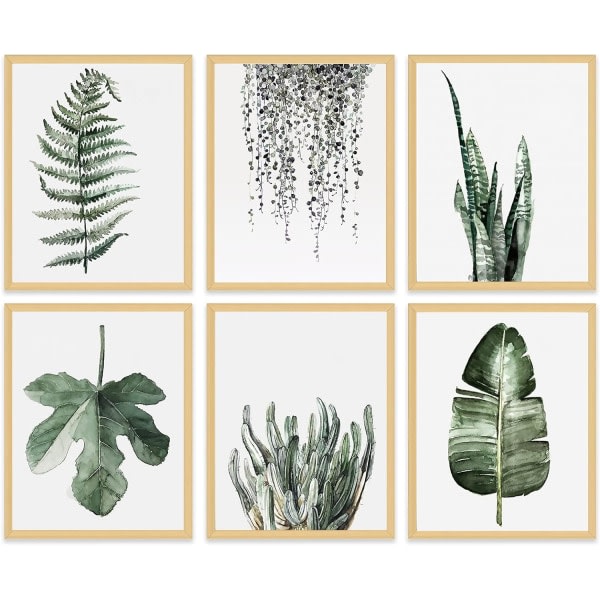 Löv Canvas Växt Väggdekor - Minimalistinen botanisk väggkonst