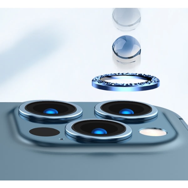 Lämplig for Apple 13promax diamond eagle eye linsfilm, iPhone12promax metallbeskyttelsesfilm (blått diamantmønster (1), 13,13mini), CDQ