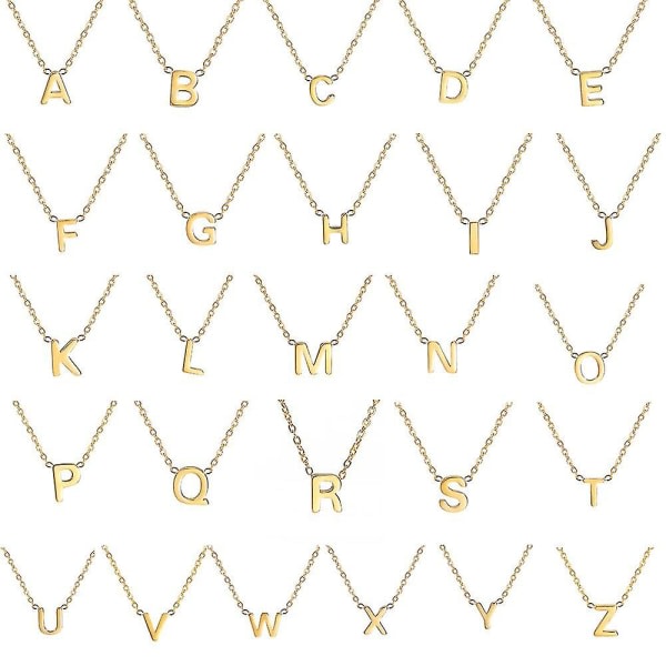 Skyrim Rostfritt stål A-z Initial Letter Halsband For Kvinnor Trend Minimalistisk Alfabet Choker Neck Kedja Smycken Födelsedagspresent Gold Color Z