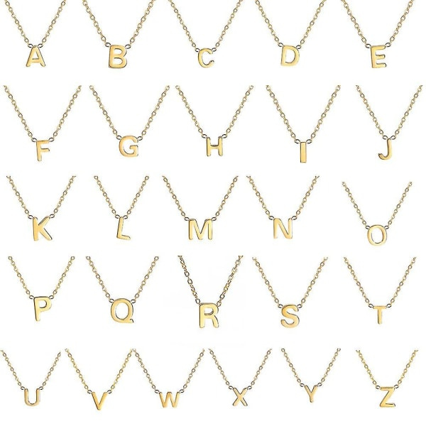 Skyrim Rustfritt stål A-Z Initialbokstav Halsband för kvinnor Trendig minimalistisk alfabet Choker Halskedja Smycken Födelsedagspresent Guld Färg Z