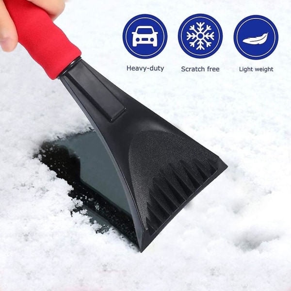 Bilar Isskrapa Bilvindruta Plast Snow Frost Isborttagningsverktyg med skumhandtag för bilar Lastbilsfönster (1st, röd) zdq