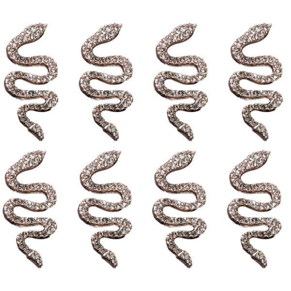CDQ 3D Snake Nail Art Charm Metal Snake Wave Nail Art Rhinestone Rose guld
