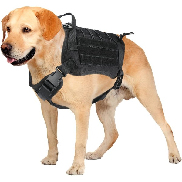 CDQ Justerbar taktisk väst for hund som andas Militär hundträningskläder (svart, M)