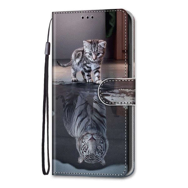 Deksel til Iphone 12 Pro Painted Flip Cover Magnetisk stängning Cat And Tiger null ingen