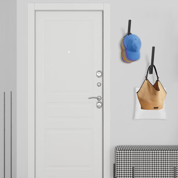 Hattehylle for hatteoppbevaring, allsidig hatteorganisator, sterke selvklebende hattekroker-tfrf black