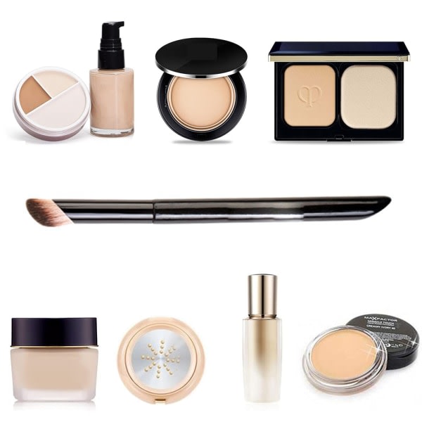 Concealerborste under ögonen Mini Vinklad Flat Top Nose Contouring Borste för Conceal Blending Setting Polerpulver