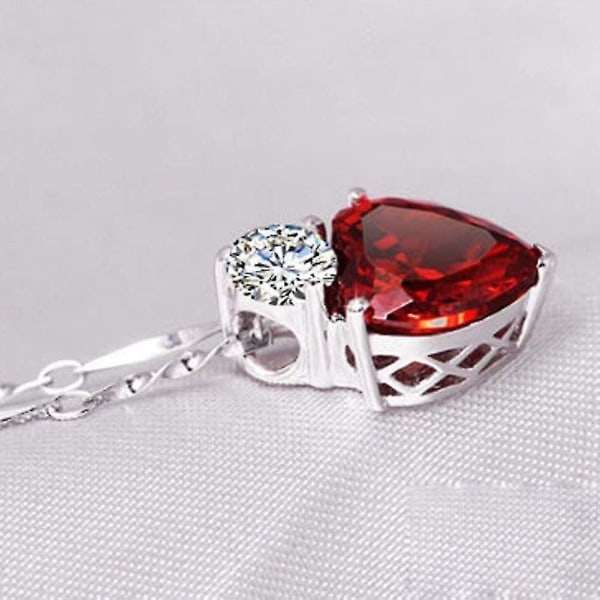 Drottning av hjärtan Halsband 925 Sterling Silver Kedja Rött Hjärta Leksak Prinsessan Tillbehör Smycken Alla hjärtans present till henne (röd)