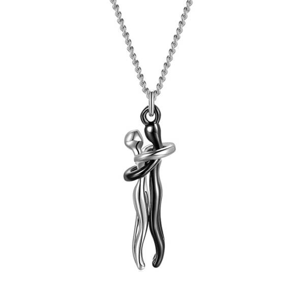 CDQ Halsband med krammotiv, parhalsband för honom och henne, sagan om två