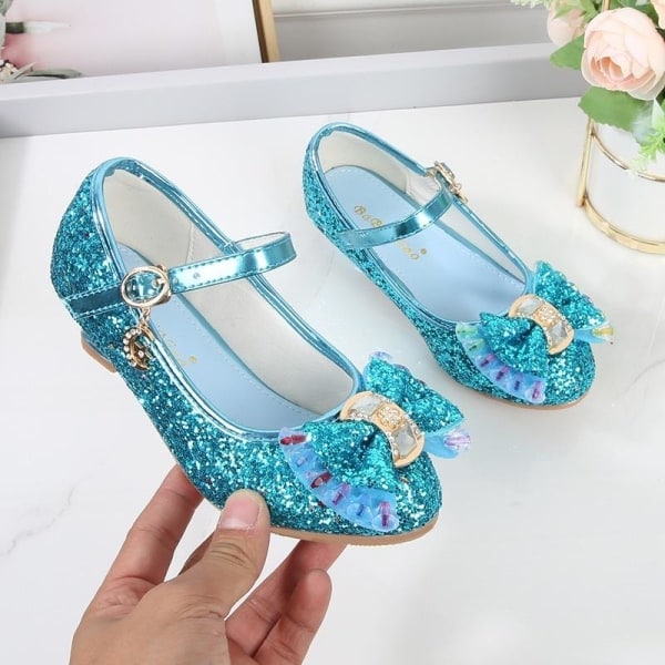elsa prinsesse sko barn pige med pailletter guldfarvet 18.5cm / størrelse29 18.5cm / size29