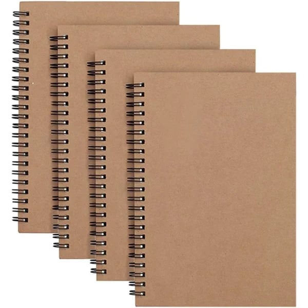 4 förpackningar Spiral Anteckningsblock A5 akter Cover Anteckningsböcker Bulk Journals