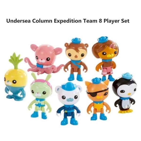 8 kpl/setti The Octonauts Eläinhahmot Octo Crew Pack Lekiseti Actionhahmo Leikkikalut Lapsille