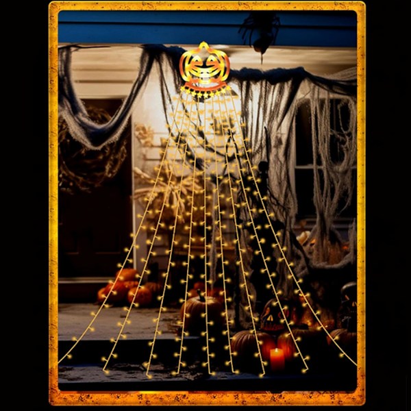 Vannfalllys, LED-lysslynger utendørs vanntette, Halloween vannfalllys, flerfargede slynger dekorasjonslys juledekorasjon, som