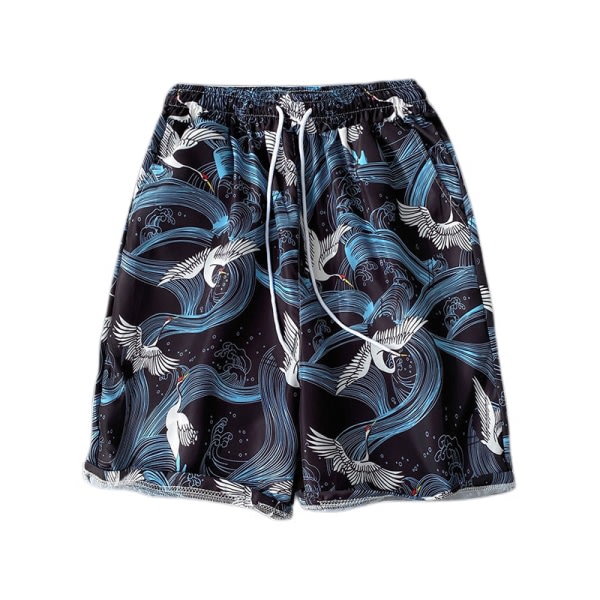 Flower Flat Front Casual Aloha Hawaiian Shorts-STK012 för män zdq