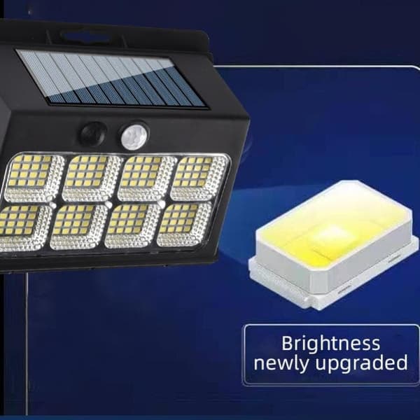 Solcelle vegglamper med bevegelsessensor, 3 moduser, 120 COB LED, utendørsbelysning, 4-pakning_TF_TF 4 st