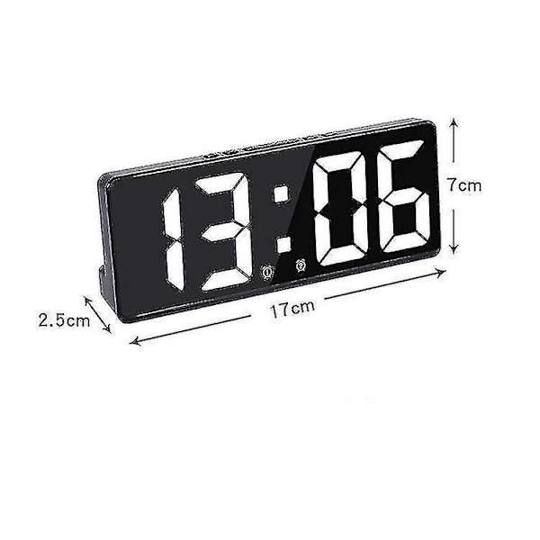 Smart Stor Digital Veggklokke Appkontroll Tid/Dato/&Lyd Aktiver & Trinnløs Lysstyrke & Volum Alarm Med Snooze Funksjon Yw[C] White