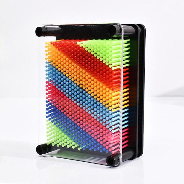 Farverig 3D Pin Art Board, Håndmodel, Interessant Ny Pin Art til Børn, Hjemmekontor Dekoration (1 stk, Sort Rammefarve, Som Vist) zdq
