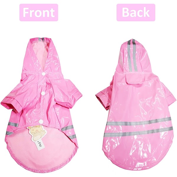 Regnjacka för hund - Vattentäta kappor för hundar - Lättviktsregnjacka - Andas - Regn Poncho - Huva - Regnkläder - Rosa - Xl