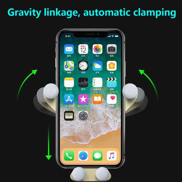 Tecknad biltelefonhållare Smartphone Mobiltelefonhållare Universal Bilar Luftventil Gravity Sensor Monteringsklämma Tillbehör Present