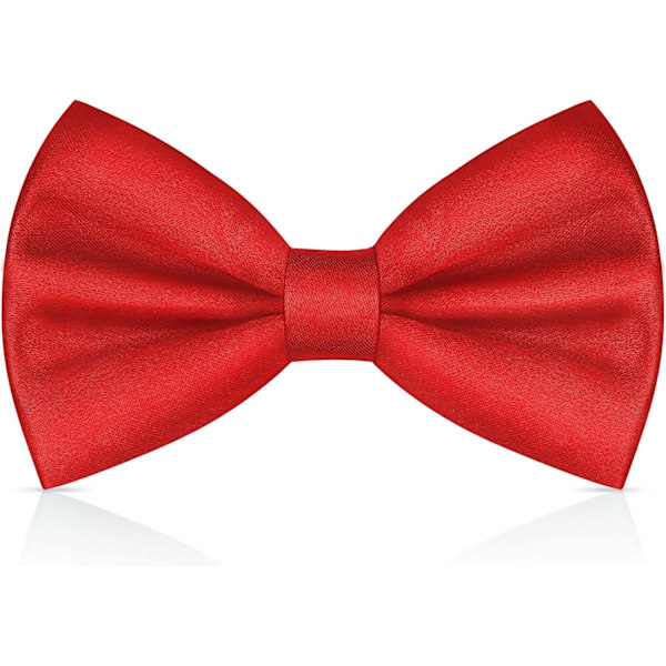 Herre butterfly, klassisk ensfarvet butterfly til mænd, satin Tux butterfly, justerbar formel butterfly til fest, bryllup Big RED
