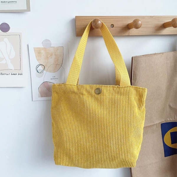 Lunsjpose i Cordstoff GUL yellow