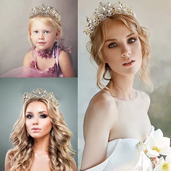 Krystalltiara Diadem for Brud - Luksuriøst Hodeplagg for Bryllup og Festlige Anledninger