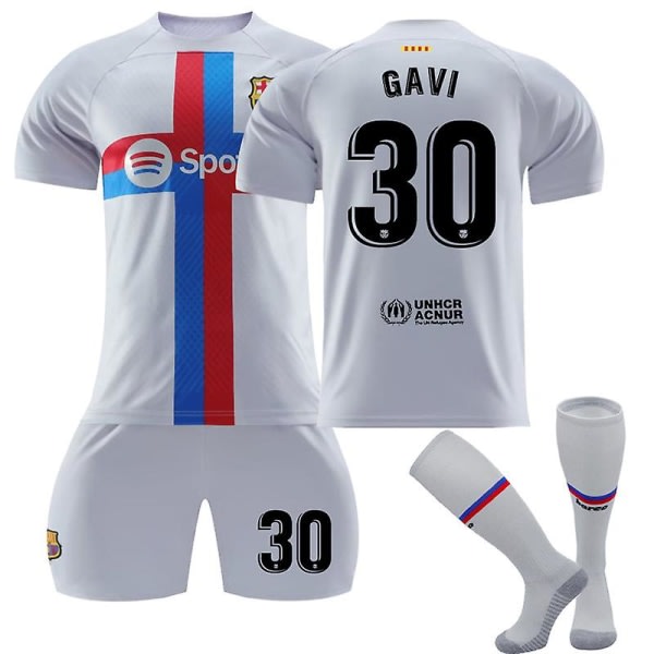 22-23 Barcelona udebanetrøje #30 Gavi Fodboldtrøje Børn 26(140-150CM) szq