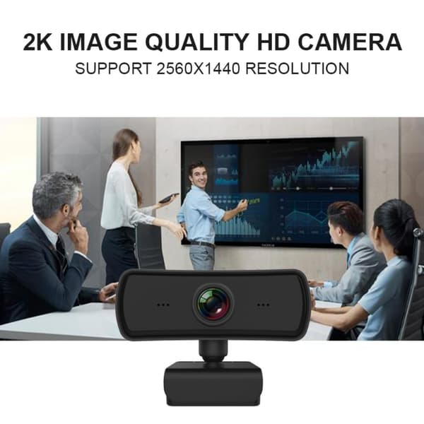 HD Webcam til PC, Webcam med Mikrofon, 60FPS Opdateringshastighed Plug and Play