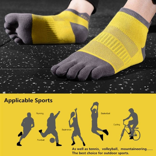 Tåstrømper, herre og dame, 3 par åndbare og anti-blister Spo zdq
