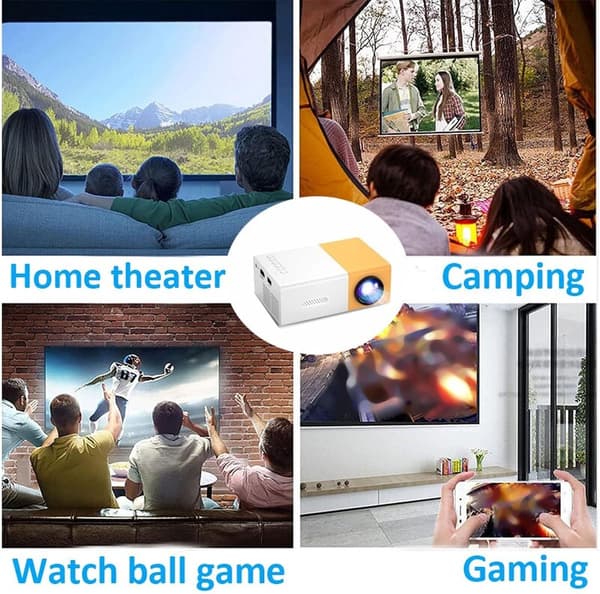 Mini Projector - Full - Outdoor Movie Projector - Compatible - with - HDMI - USB - Audio - Remote Control.