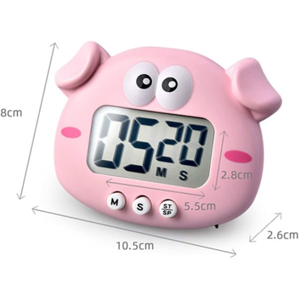 Magnetiska digitala timers, kökstimer digital väckarklocka (rosa)