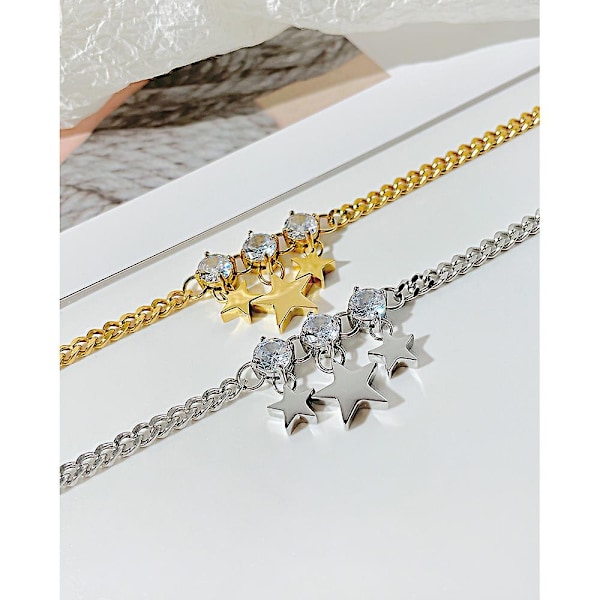 Armband för män - Cuban Link Star Charm Titanium stålarmband för män - WELLNGS