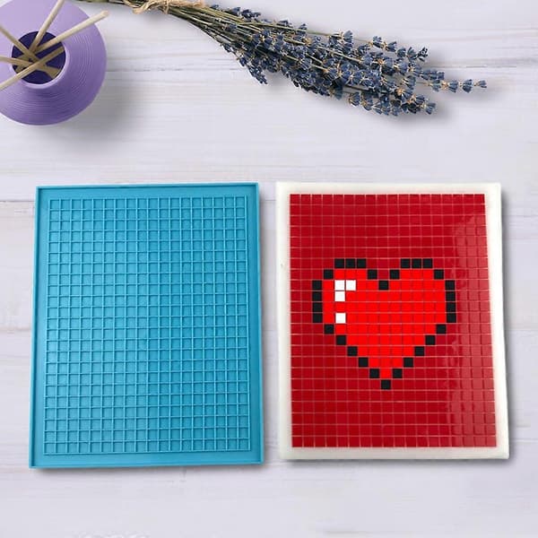 DIY Håndværk Pixel Puslespil Brik Epoxy Resin Form Kop Måtte Støbning Silikoneform_tfrf