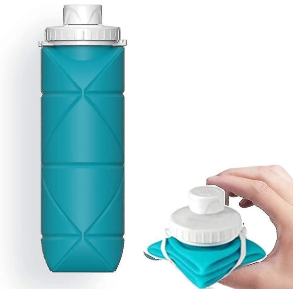 Hopfällbar vannflaske Lekkasjesikker ventil Gjenbrukbar Bpa-fri silikon Sammenleggbar vannflaske for trening Camping Fotturer Reiser Sport Lett Slitestyrke 2 zdq