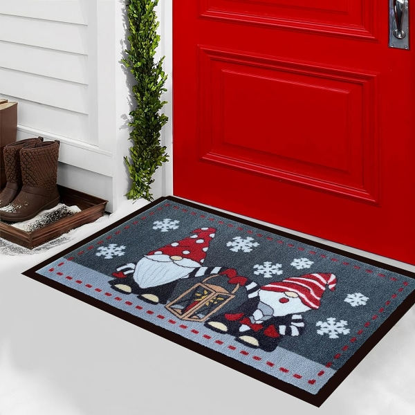 Jul Dörrmatta - Halkfri Absorberande Jul Dörrmatta - 30'x17' Utomhusdörrmatta - Jul Välkomstmatta - Jul Utomhusmatta - Julmatta