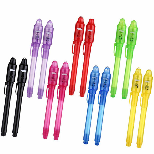 CDQ Spionpenna med magic pennor för barn som reagerar med UV-ljus