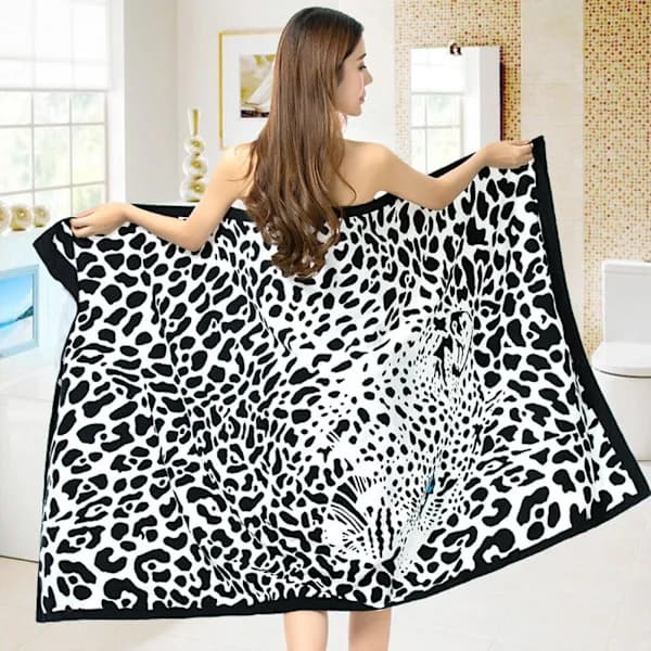 Strandhåndkle for voksne Polyester Trykt Sandstrandhåndkle (Panter) Multi 180*100CM Multi 180*100CM