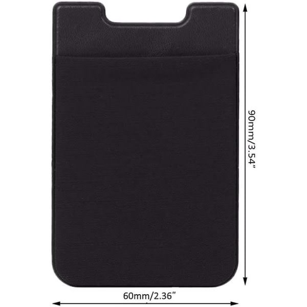 1-pack telefonkorthållare Elastisk telefonplånbok, plånbok med påstick, kreditkorts-id- case(svart) null none