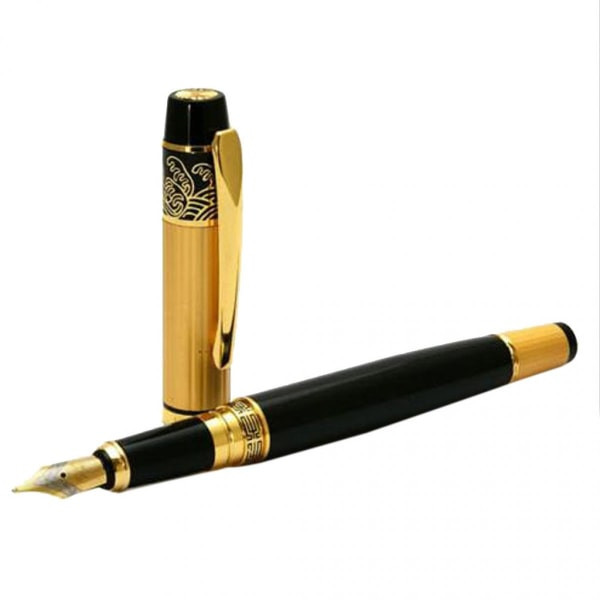 Heroes 901 Fountain Pen Medium Fountain Pen Luksus Sort og Guld Rustfrit Gave Skole Kontor