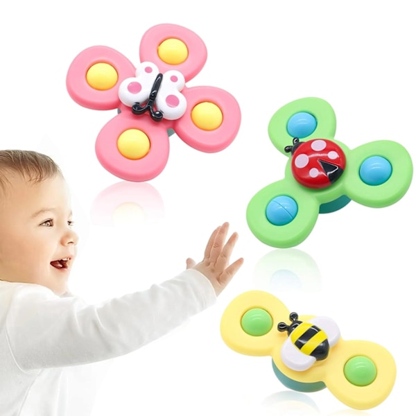 3-pak - Fidget Spinner med sugekop til børn - Snurrende legetøj Multicolor multifärg