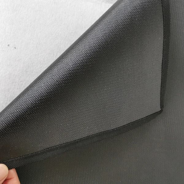 Rund eldstadsmatta Värmebeständig silikonfiberglas skydd för däck uteplats gräs eldstäder Svart 48 tum