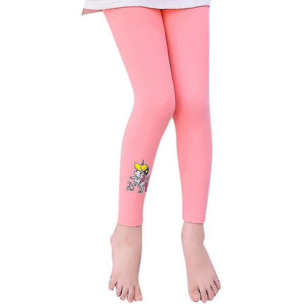 2-12 år Flickor Unicorn Printed Skinny Leggings Byxor Rosa Pink