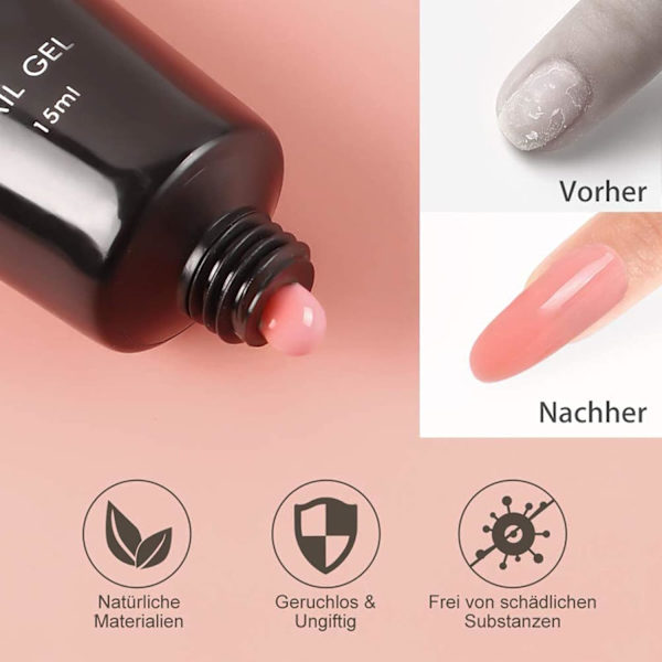 Gelnagelförlängningsset Naglar Nagelkit Nagelfärgsgel med toppbaslack Naglar Set/Kit Nagelmanikyr Salongset G