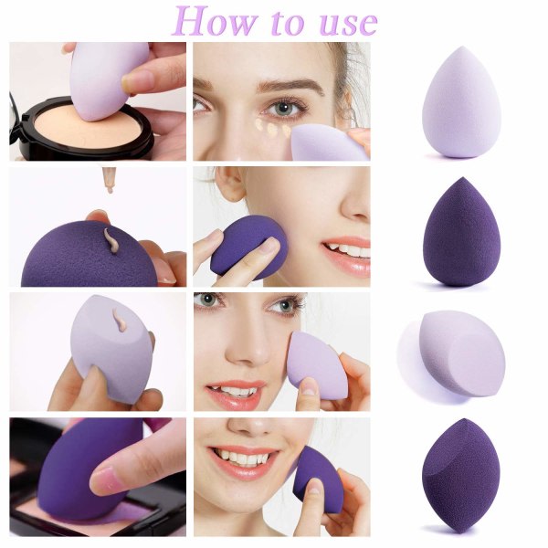 Foundation Beauty Sponge Form, latexfri, egnet til væske, matchende farve